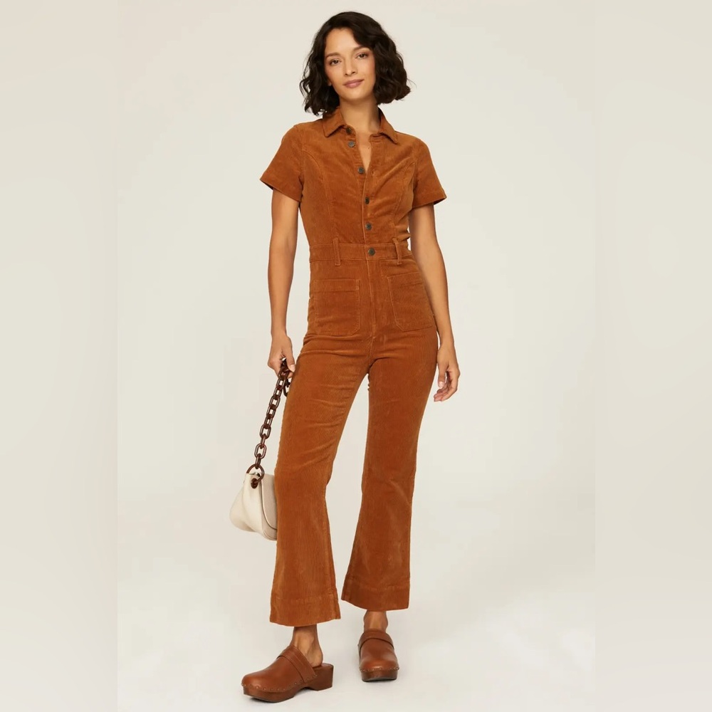 Show Me Your Mumu Cropped Jumpsuit |  Everhart Brown Cord | size s